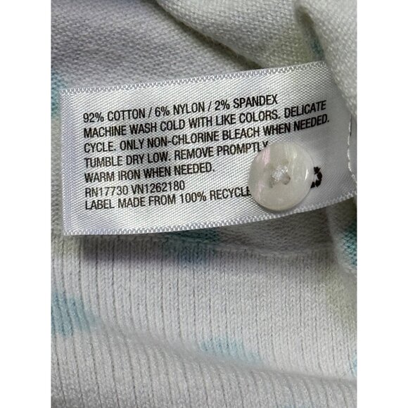 Merona White & Teal Polka Dot Cardigan Sweater Women Large Long Sleeve NWT - Picture 4 of 16